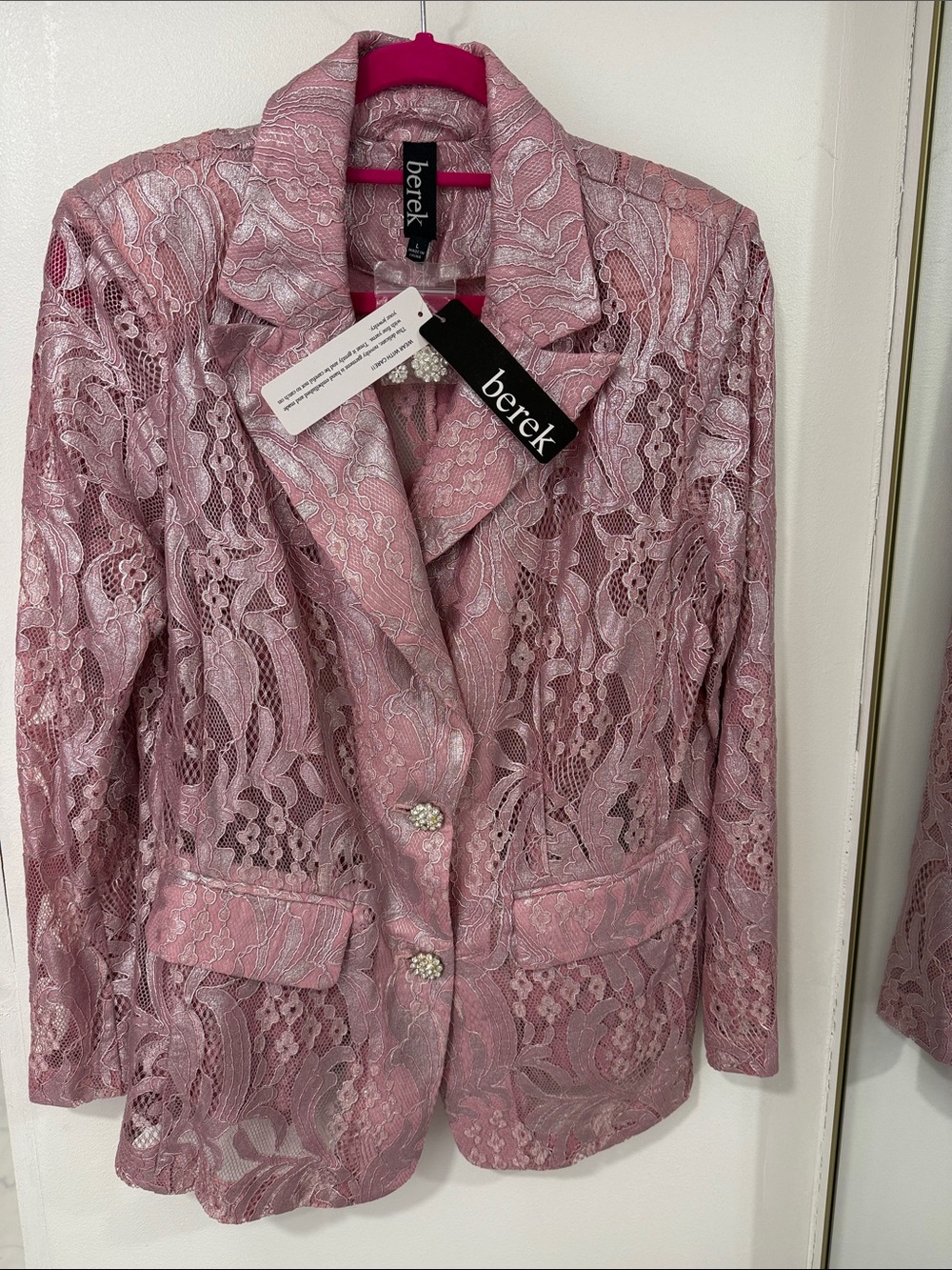 Pink Lace Blazer Jacket